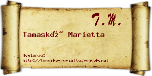 Tamaskó Marietta névjegykártya